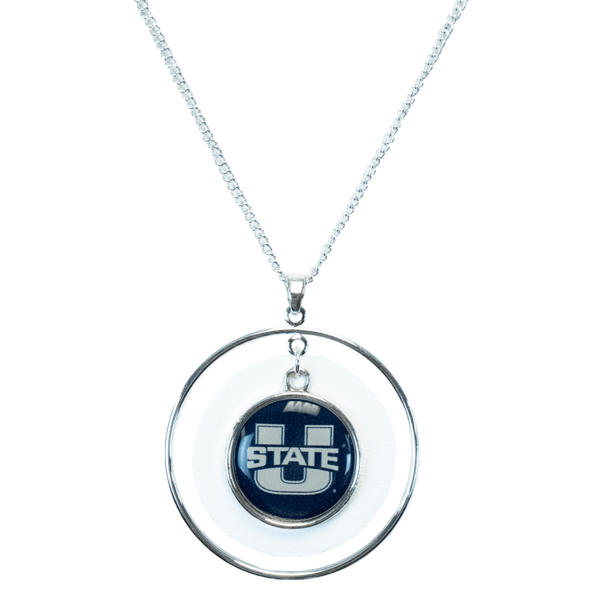 U-State Charm Necklace Silver Blue White